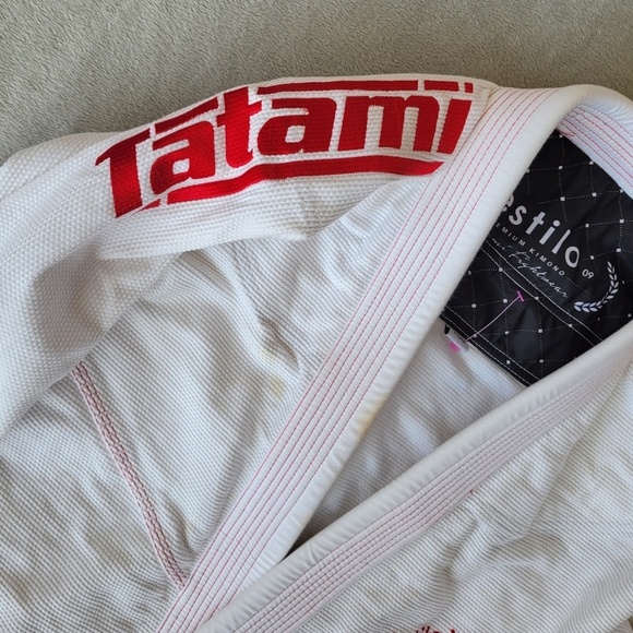 Estilo VI Tatami Jacket Red On White Jiu Jitsu Fightwear Version VI Size A3S - Picture 2 of 13